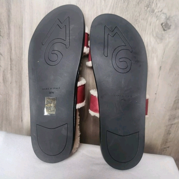 M. Gemi New The Aida Fur Strappy Sandals Red Size 8 Women’s RARE - Picture 4 of 8